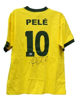 Soccer Legend Pele Signed Brazil CBD Jersey